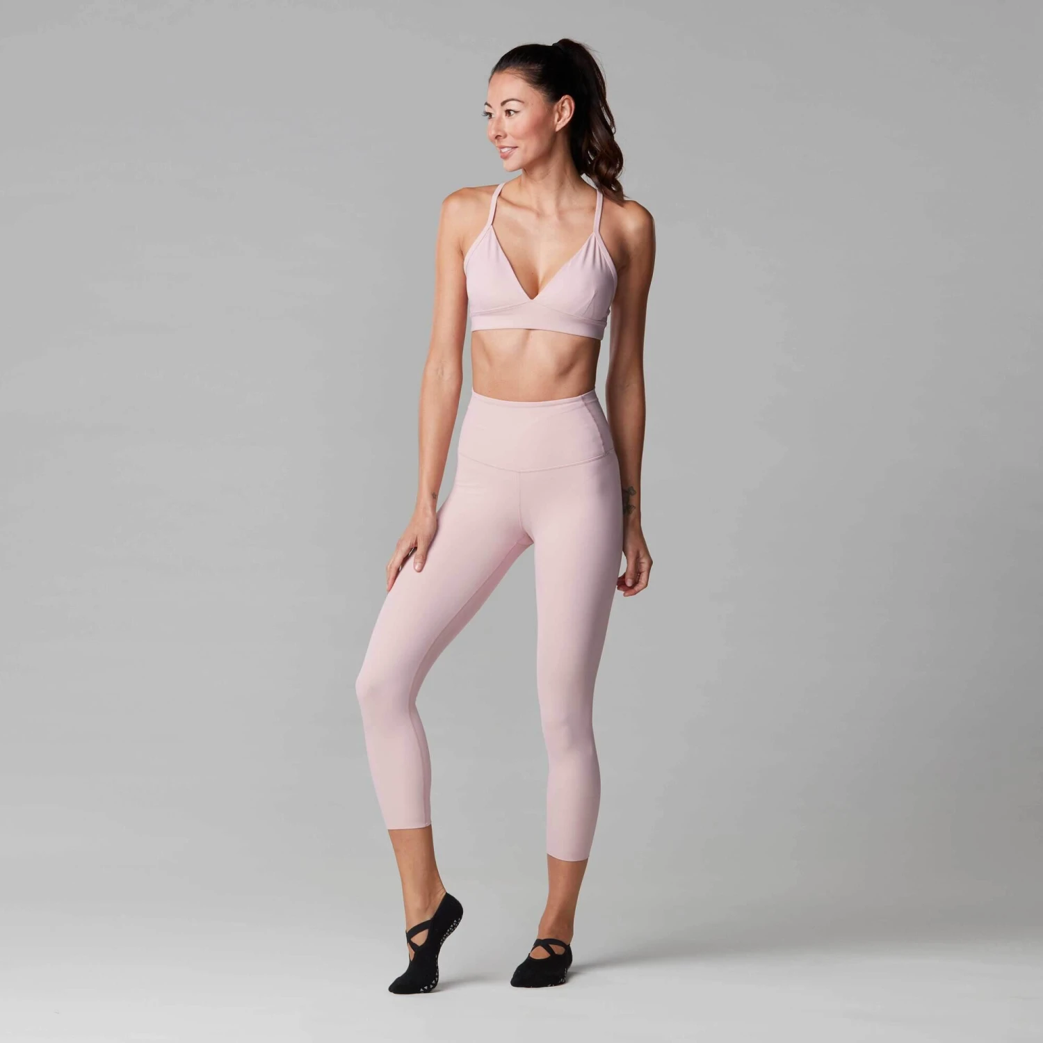 Fitness-Mad Womens/Ladies Cropped High Waist Leggings (Black) - Image 8