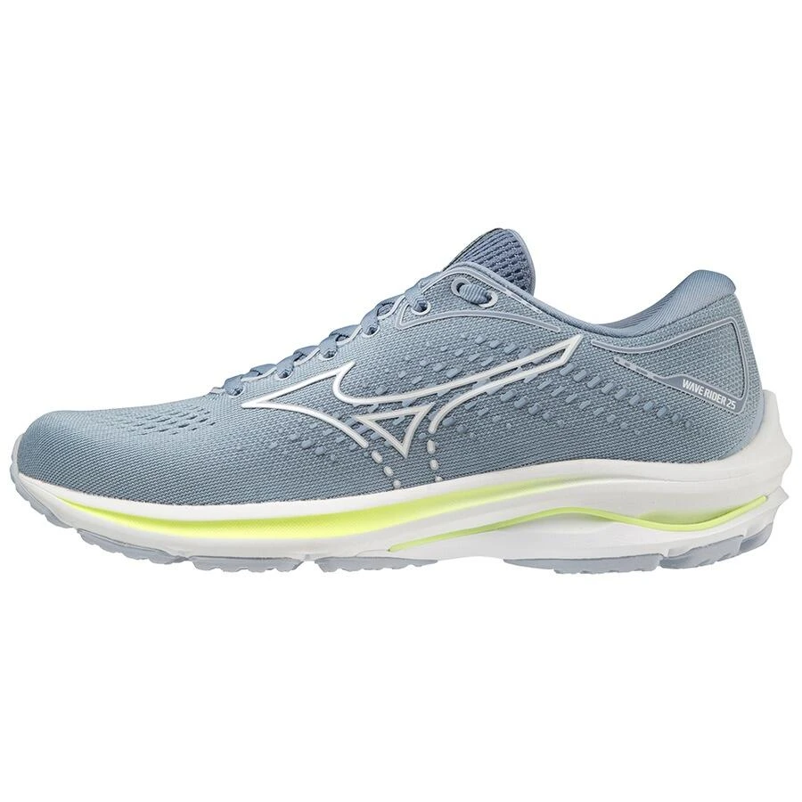 Mizuno Womens Wave Rider 25 Running Shoes AmparoBlue/White/Dcobalt - Image 2