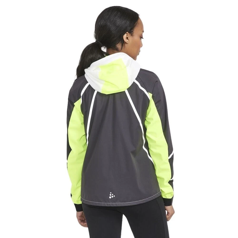 Craft Pro Hydro Lumen 2 Womens Running Jacket Grey/Black/Lime - Image 4