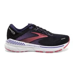 Brooks Womens Adrenaline GTS 22 WIDE Running Shoes Black/Purple/Coral