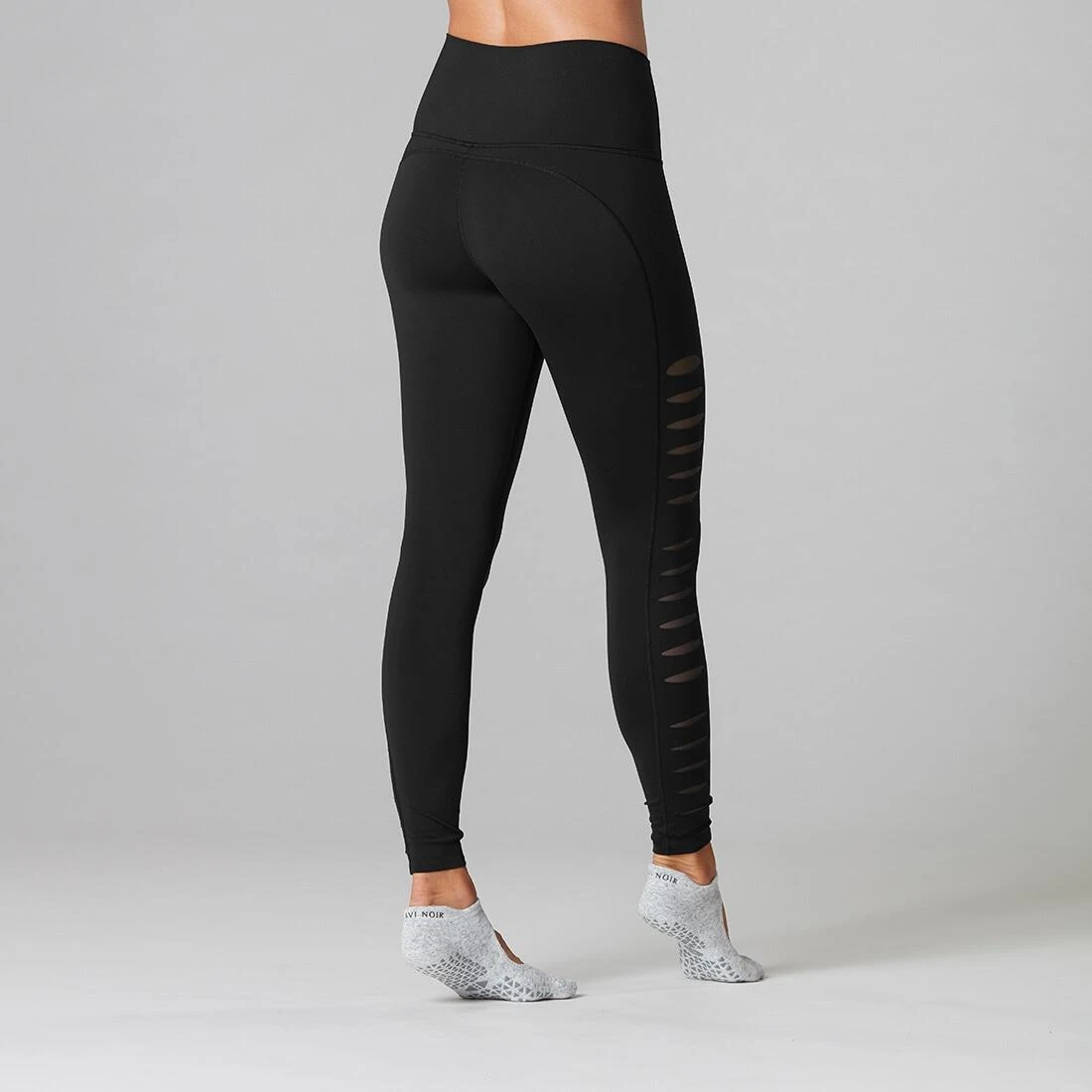 Fitness-Mad Womens/Ladies Laser Cut Leggings (Black) - Image 2