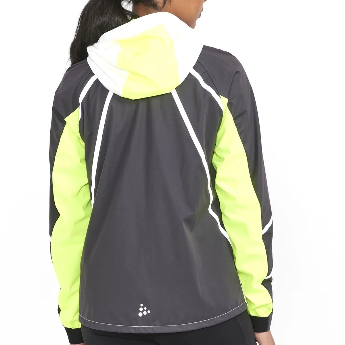 Craft Pro Hydro Lumen 2 Womens Running Jacket Grey/Black/Lime - Image 2