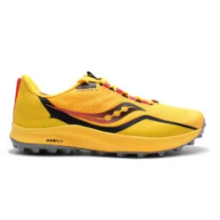 Saucony Peregrine 12 Mens Trail Running Trainer Gold/Red