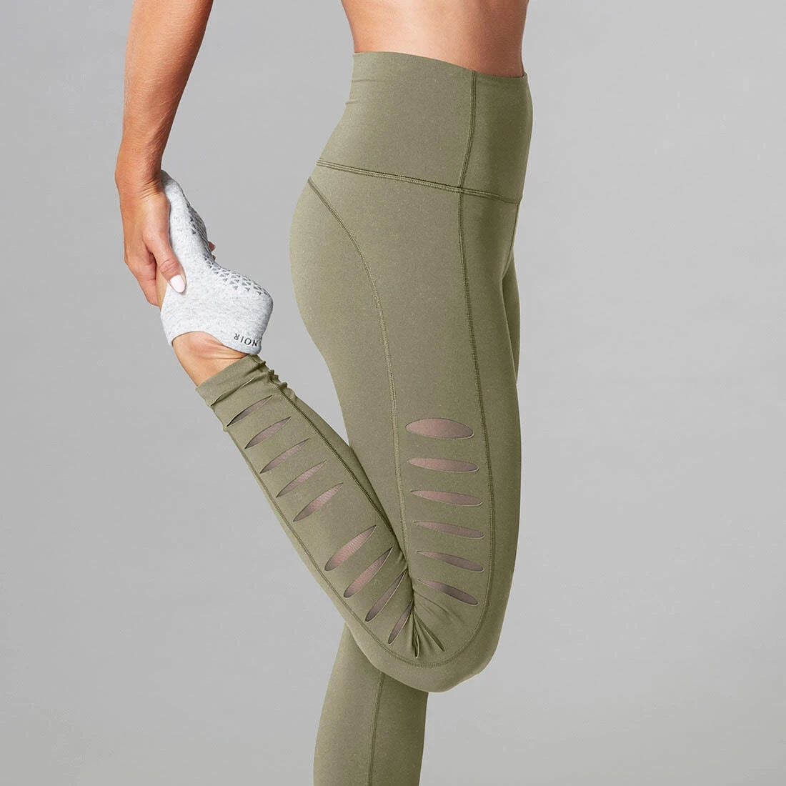 Fitness-Mad Womens/Ladies Laser Cut Leggings (Black) - Image 8