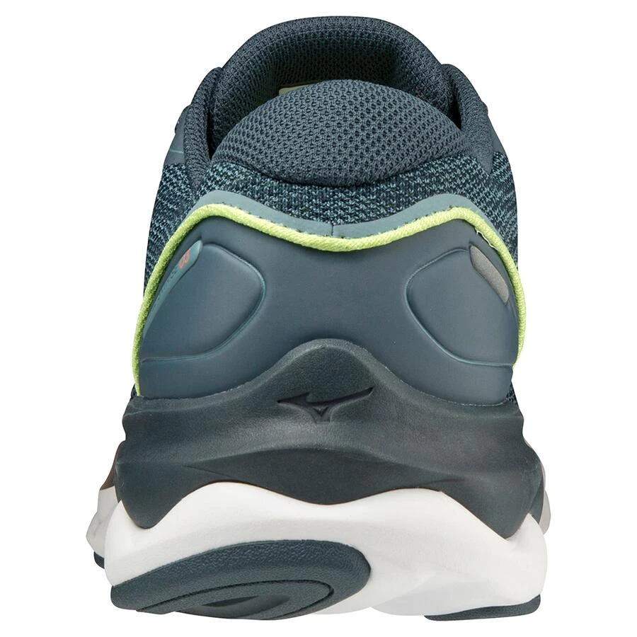 Mizuno Mens Wave Skyrise 3 Running Shoes SmokeB/NLime/NeonFlame - Image 10