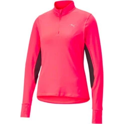 Puma Run Favourite Womens 1/4 Zip Running Top Sunset Glow