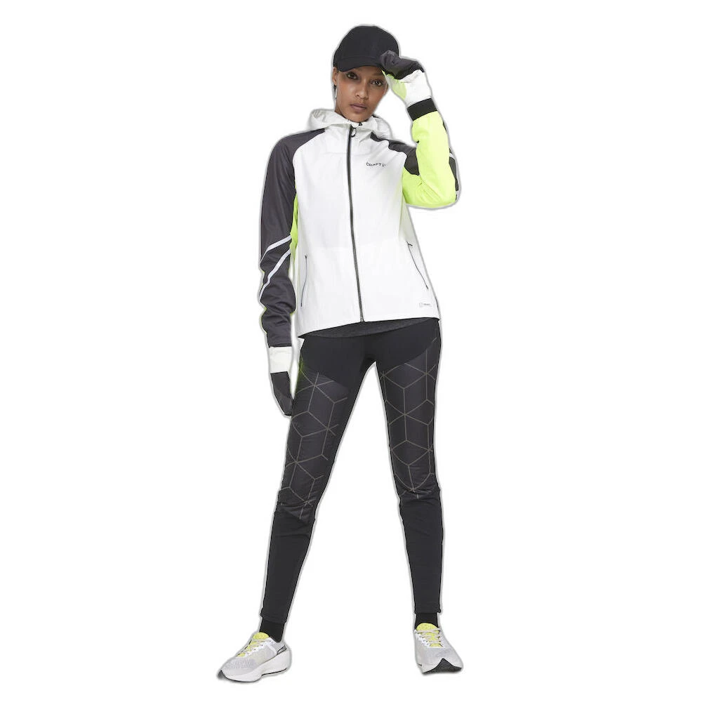 Craft Pro Hydro Lumen 2 Womens Running Jacket Grey/Black/Lime - Image 3
